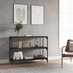 Bibliothèque Noir 100x33x70,5 cm Bois d'ingénierie et acier