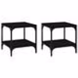 vidaXL Tables d'appoint 2 pcs Noir 40x40x40 cm Bois d'ingénierie