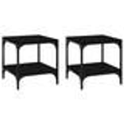 vidaXL Tables d'appoint 2 pcs Noir 40x40x40 cm Bois d'ingénierie