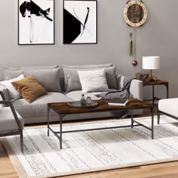 Donnez à votre salon une transformation industrielle unique avec cette table basse élégante ! Matériau pratique : le bois d'i ...