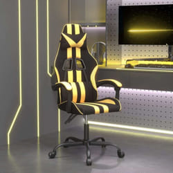 Chaise De Jeu Pivotante Noir Et Doré Similicuir Vidaxl