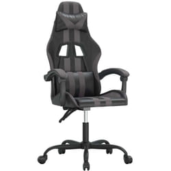 Chaise De Jeu Pivotante Noir Et Gris Similicuir Vidaxl