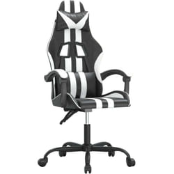 Chaise De Jeu Pivotante Noir Et Blanc Similicuir Vidaxl