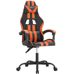 Chaise De Jeu Pivotante Noir Et Orange Similicuir Vidaxl
