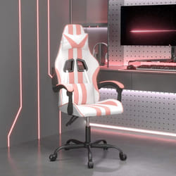 Chaise De Jeu Pivotante Blanc Et Rose Similicuir Vidaxl