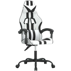 Chaise De Jeu Pivotante Blanc Et Noir Similicuir Vidaxl