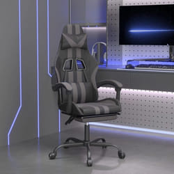 Chaise De Jeu Pivotante Et Repose-pied Noir Et Gris Similicuir Vidaxl