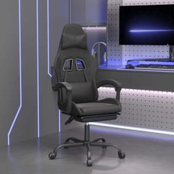 Chaise De Jeu Pivotante Avec Repose-pied Noir Similicuir Vidaxl