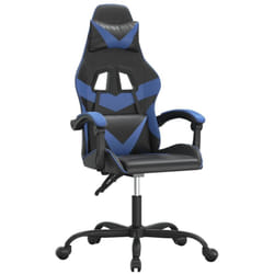 Chaise De Jeu Pivotante Noir Et Bleu Similicuir Vidaxl