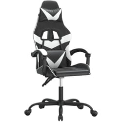 Chaise De Jeu Pivotante Noir Et Blanc Similicuir Vidaxl