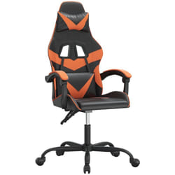 Chaise De Jeu Pivotante Noir Et Orange Similicuir Vidaxl