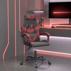 Chaise De Jeu Pivotante Noir Et Rouge Bordeaux Similicuir Vidaxl