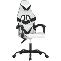 Chaise De Jeu Pivotante Blanc Et Noir Similicuir Vidaxl