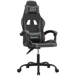 Chaise De Jeu Pivotante Noir Et Gris Similicuir Vidaxl