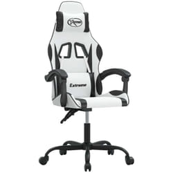 Chaise De Jeu Pivotante Blanc Et Noir Similicuir Vidaxl