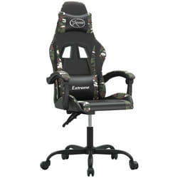 Chaise De Jeu Pivotante Noir Et Camouflage Similicuir Vidaxl