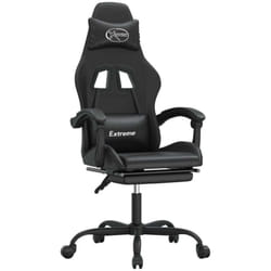 Chaise De Jeu Pivotante Avec Repose-pied Noir Similicuir Vidaxl