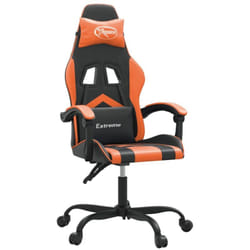 Chaise De Jeu Pivotante Noir Et Orange Similicuir Vidaxl