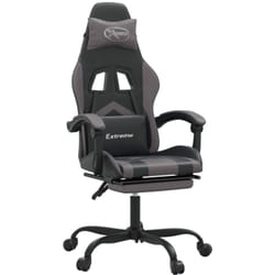 Chaise De Jeu Pivotante Et Repose-pied Noir Et Gris Similicuir Vidaxl