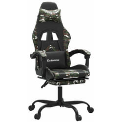 Chaise De Jeu Pivotante Repose-pied Noir Camouflage Similicuir Vidaxl