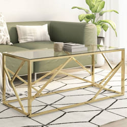 Vidaxl - Table basse doré acier inoxydable et verre trempé