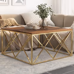 Alliant fonctionnalité et beauté, cette table basse sera le point central de votre pièce. Dessus en bois de mélèze massif : l ...