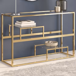 Alliant fonctionnalité et beauté, cette table console sera le point central de votre pièce. Dessus de table en verre : le des ...
