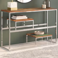 Alliant fonctionnalité et beauté, cette table console sera le point central de votre pièce. Dessus en bois de récupération ma ...