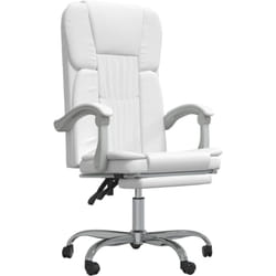 Fauteuil Inclinable De Bureau Blanc Similicuir Vidaxl