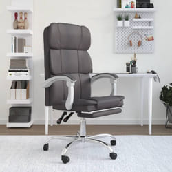 Fauteuil Inclinable De Bureau Gris Similicuir