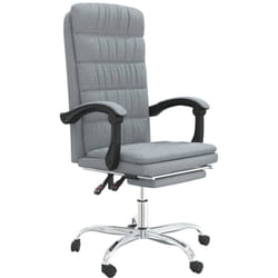 Fauteuil Inclinable De Bureau Gris Clair Tissu Vidaxl