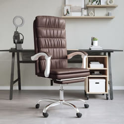 Fauteuil Inclinable De Bureau Marron Similicuir