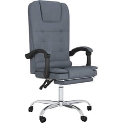 Fauteuil De Massage Inclinable De Bureau Gris Foncé Velours Vidaxl
