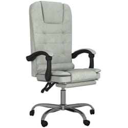 Vidaxl Fauteuil De Massage Inclinable De Bureau Gris Clair Velours