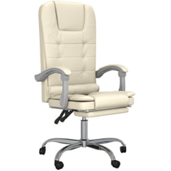 Fauteuil De Massage Inclinable De Bureau Crème Similicuir