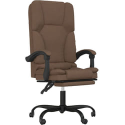 Fauteuil De Massage Inclinable De Bureau Marron Tissu Vidaxl