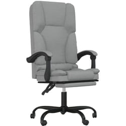Fauteuil De Massage Inclinable De Bureau Gris Clair Tissu Vidaxl