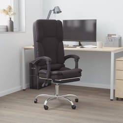 Vidaxl Fauteuil De Massage Inclinable De Bureau Noir Similicuir