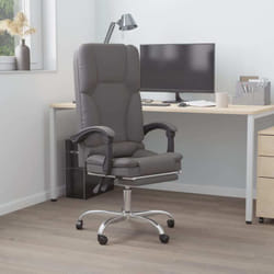Fauteuil De Massage Inclinable De Bureau Gris Similicuir Vidaxl