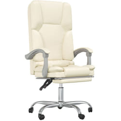 Fauteuil De Massage Inclinable De Bureau Crème Similicuir Vidaxl