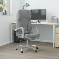 Vidaxl - Fauteuil de massage inclinable de bureau Gris clair Tissu