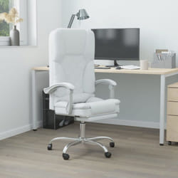 Vidaxl - Fauteuil de massage inclinable de bureau Blanc Similicuir