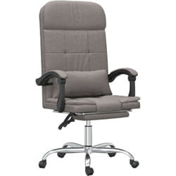 Fauteuil De Massage Inclinable De Bureau Taupe Tissu Vidaxl