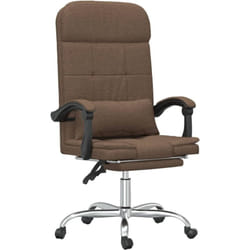 Fauteuil De Massage Inclinable De Bureau Marron Tissu Vidaxl