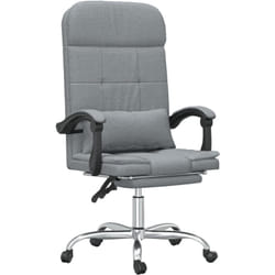 Fauteuil De Massage Inclinable De Bureau Gris Clair Tissu Vidaxl