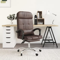 Fauteuil De Massage Inclinable De Bureau Marron Similicuir