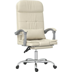 Fauteuil De Massage Inclinable De Bureau Crème Similicuir Vidaxl