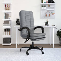 Fauteuil Inclinable De Bureau Gris Clair Tissu Vidaxl