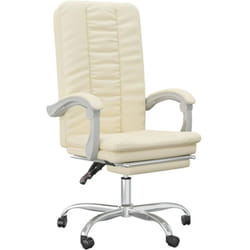 Fauteuil Inclinable De Bureau Crème Similicuir Vidaxl