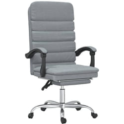 Fauteuil De Massage Inclinable De Bureau Gris Clair Tissu Vidaxl